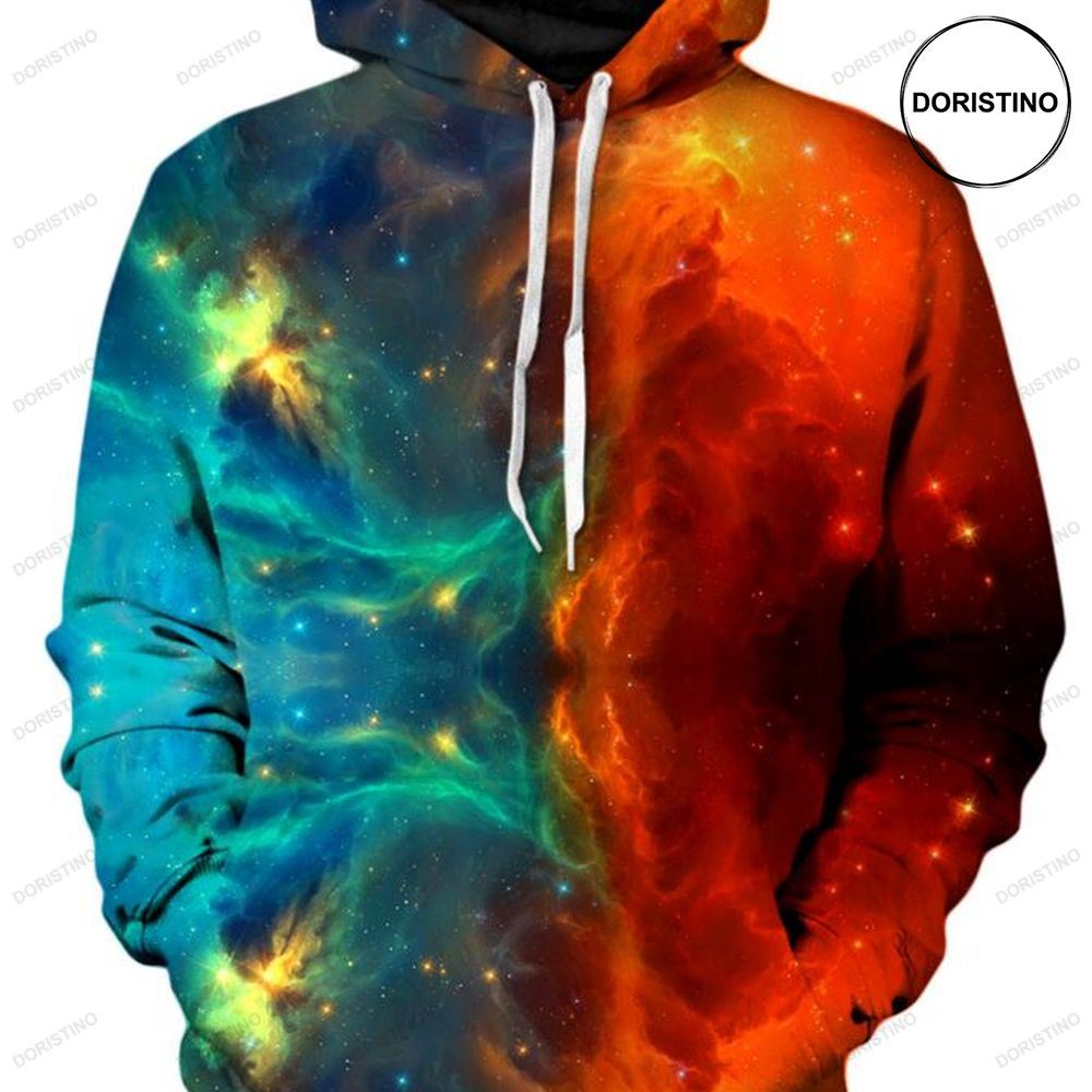 Fire And Ice Galaxy Awesome 3D Hoodie