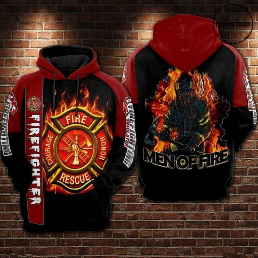 Fire Fighter Department Men Of Fire Awesome 3D Hoodie