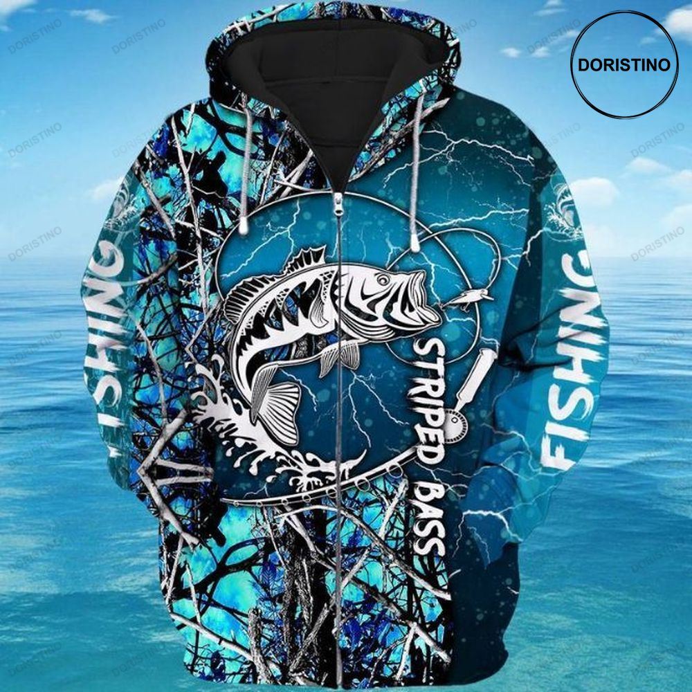 Fishing Striped Bass Awesome 3D Hoodie