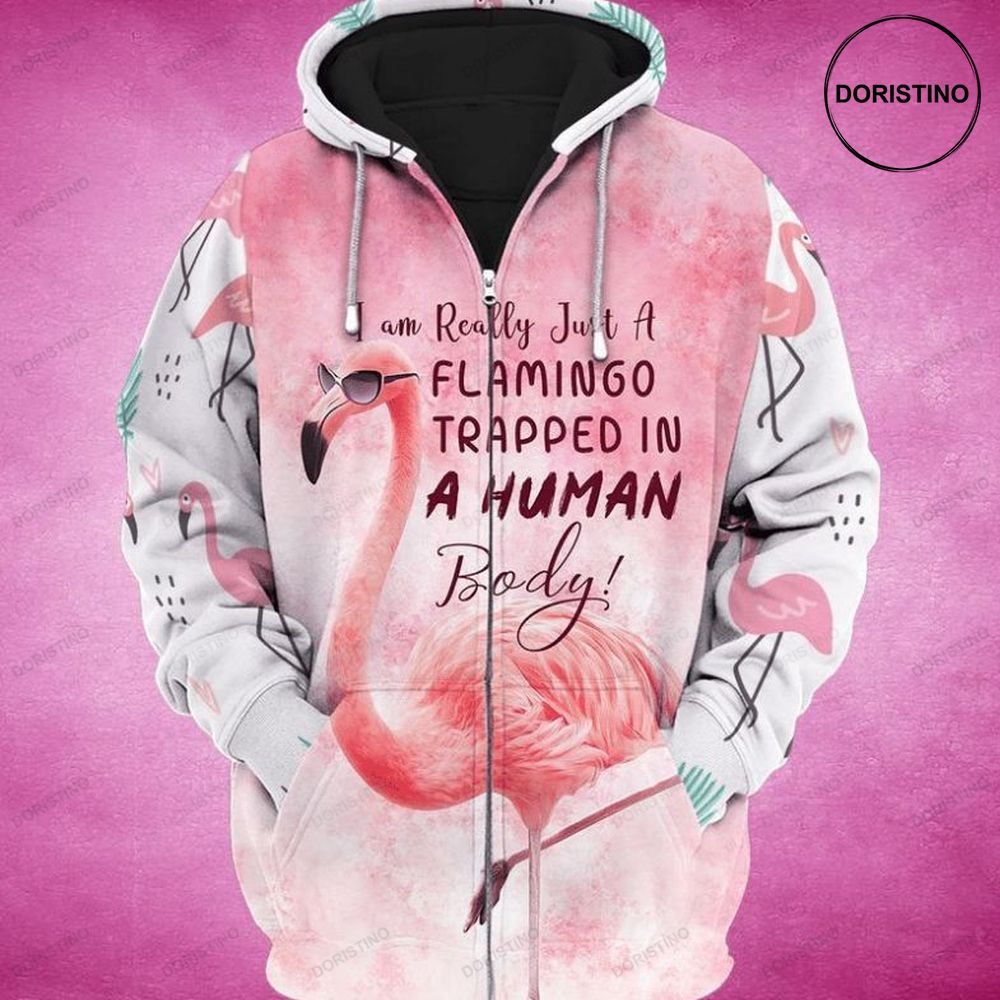 Flamingo I Am Really Just A Flamingo Trapped In A Human Body Gift Limited Edition 3d Hoodie