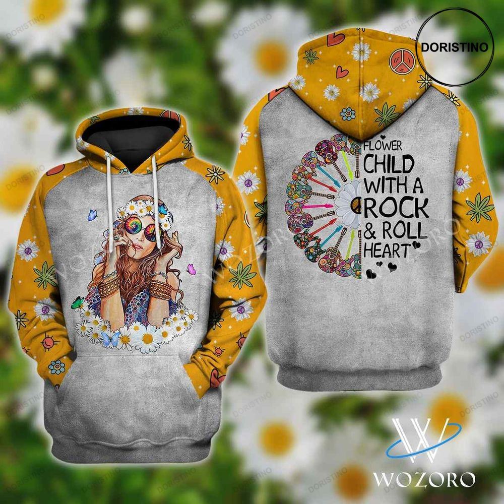 Flower Child Rock And Roll Heart Hippie Limited Edition 3d Hoodie