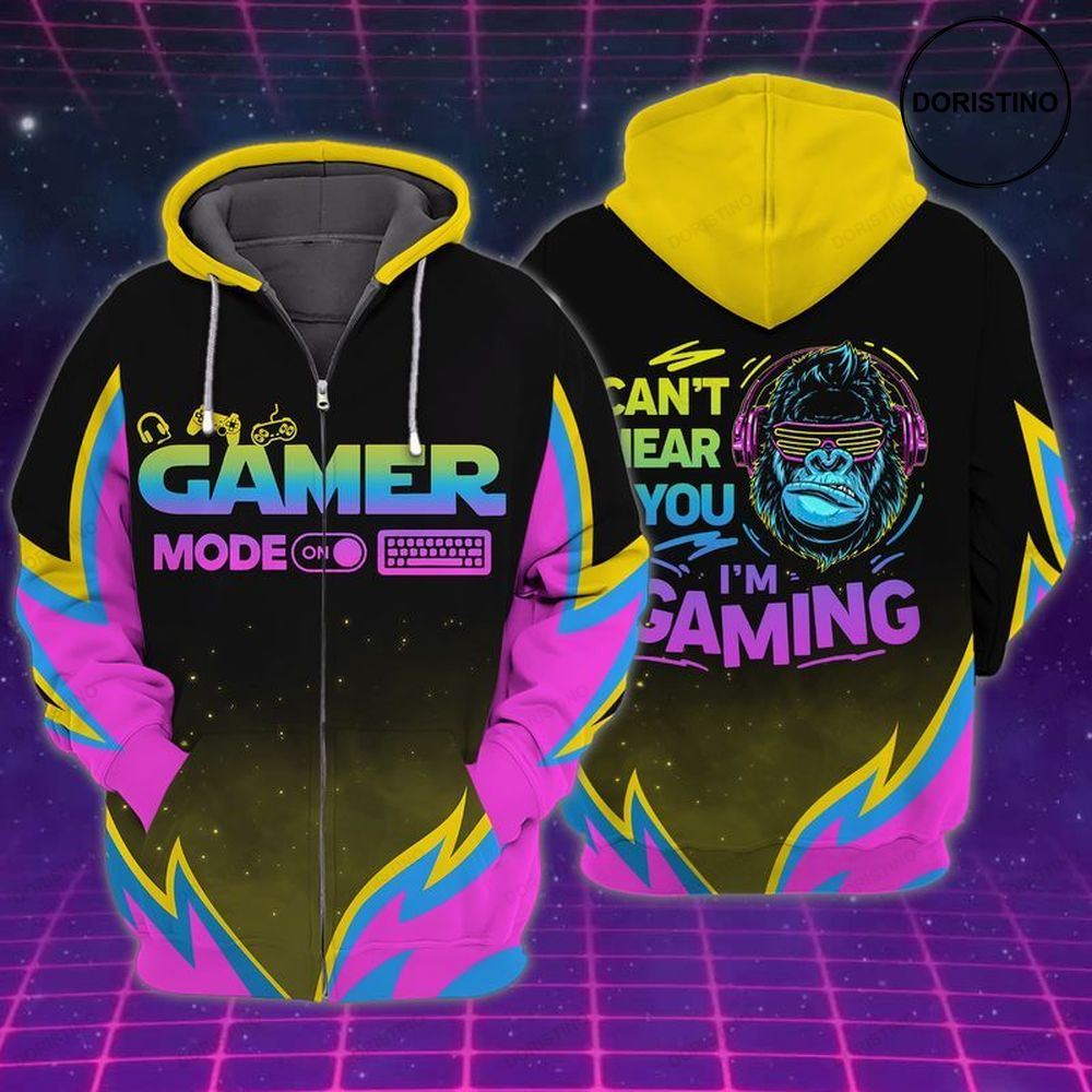 Gamer Monkey Cant Hear You I Am Gaming Limited Edition 3d Hoodie