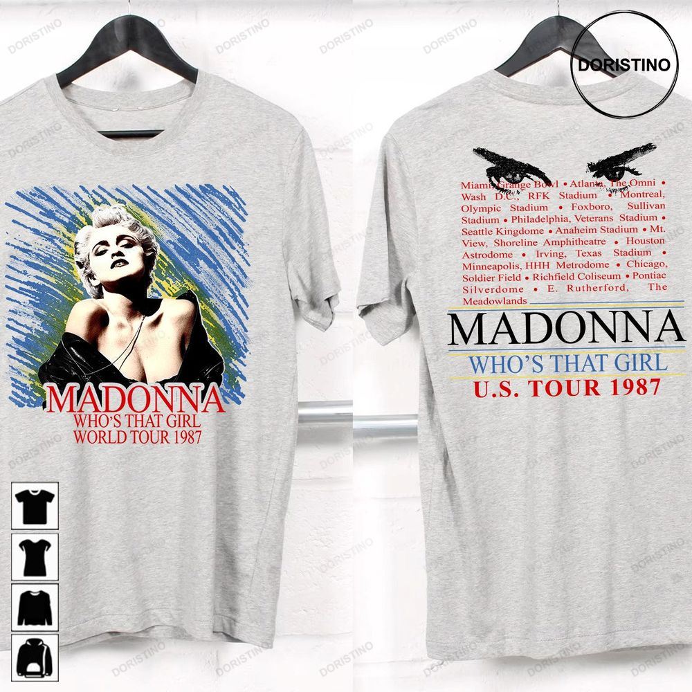 1987 Madonna Whos That Girl World Tour Madonna Whos That Girl Tour 1987 Madonna Pop Queen 90s Tour Tee Trending Style