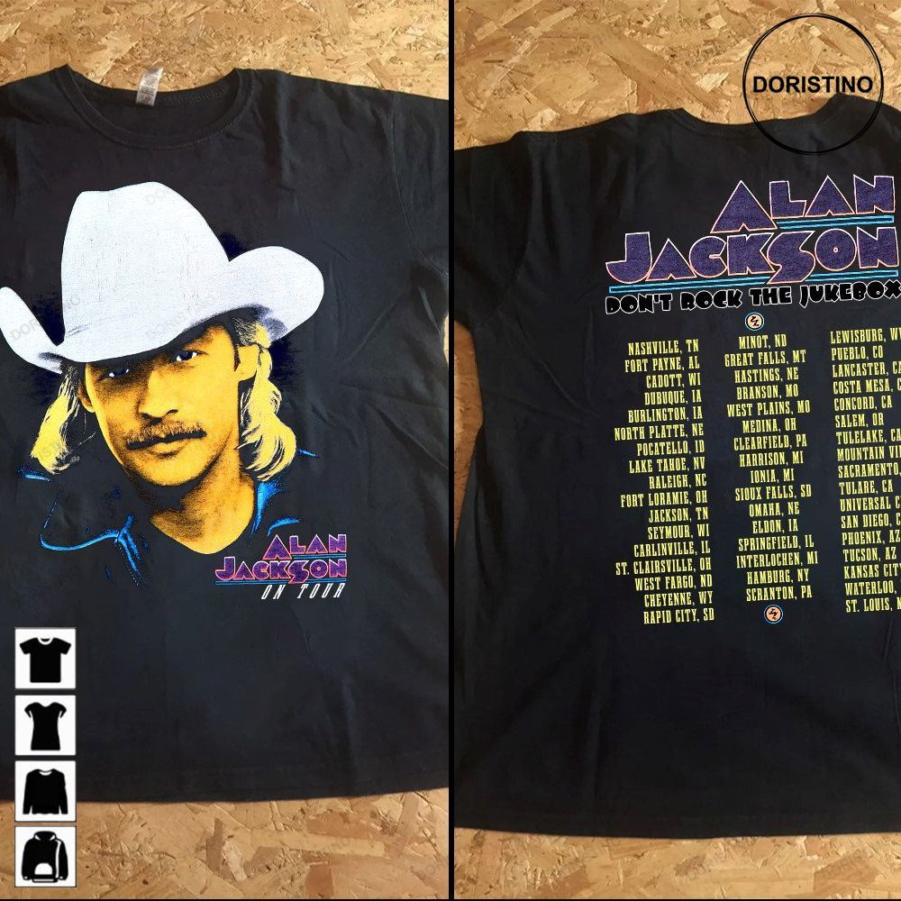 1992 Alan Jackson On Tour Alan Jackson Don't Rock The Juke Box Tour Alan Jackson Tour '92 Alan Jackson Inspired Tee Limited Edition T-shirts