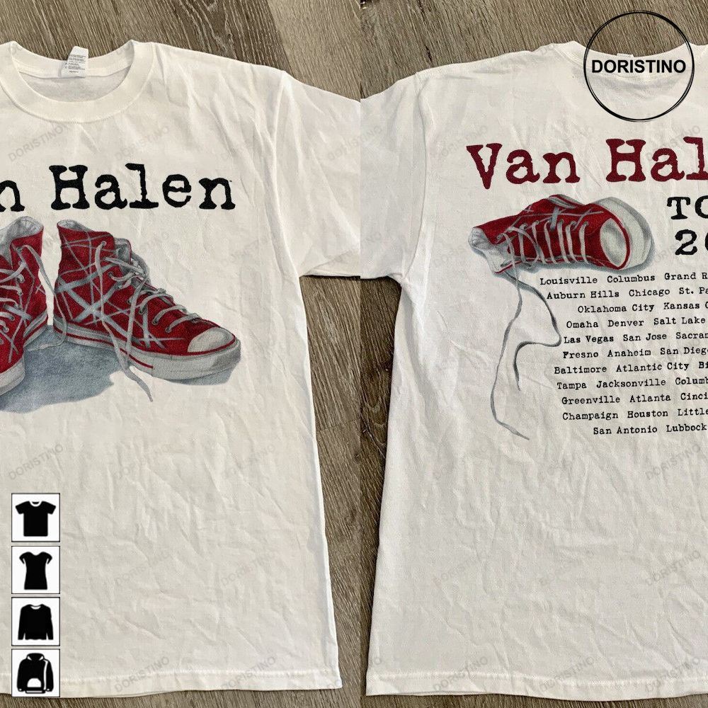 2004 Van Halen Tour Van Halen White Red Shoes Tour Van Halen Tour '04 Van Halen Van Halen Rock Concer Limited Edition T-shirts