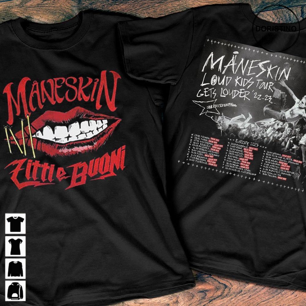 2023 Maneskin Loud Gets Louder Tour Maneskin Little Buoni Maneskin European Tour 2023 2023 Concert Tour Awesome Shirts