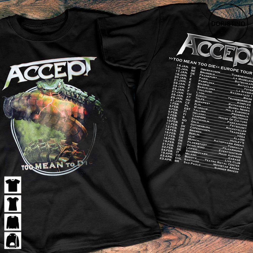 Accept Band Too Mean Too Die Tour 2023 Accept Band Tour 2023 Accept 2023 Music Tour Rock Concer Trending Style