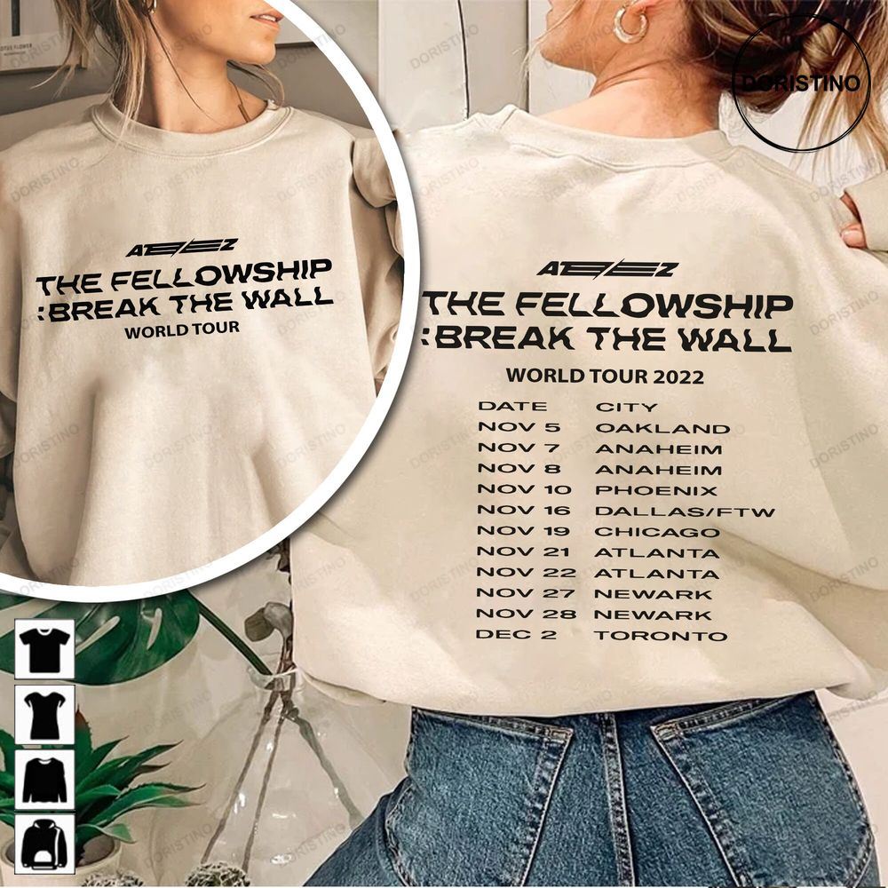 Ateez World Tour 2022 Ateez Fellowship Break The Wall Ateez Fellowship World Tour Ateez Limited Edition T-shirts