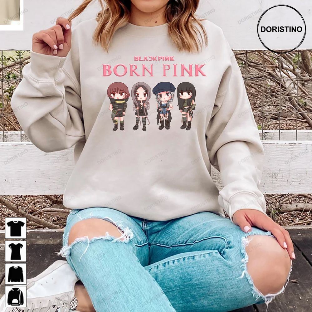 Born Pink World Tour Blackpink Born Pink Blackpink Chibi Blackpink Jisoo Rose Jennie Lisa Trending Style