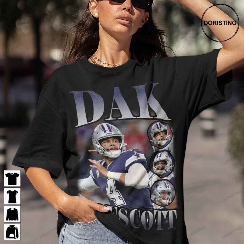 Dak Prescott Vintage 90s Unisex Dak Prescott Dak Prescott Graphic Tee Gift For Her And Him Awesome Shirts