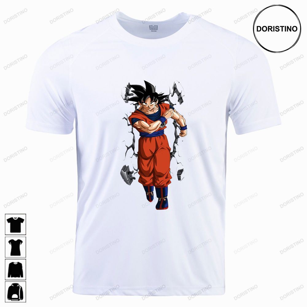 Goku Walking And Wall Breaker Dragon Ball Z Dragon Awesome Shirts
