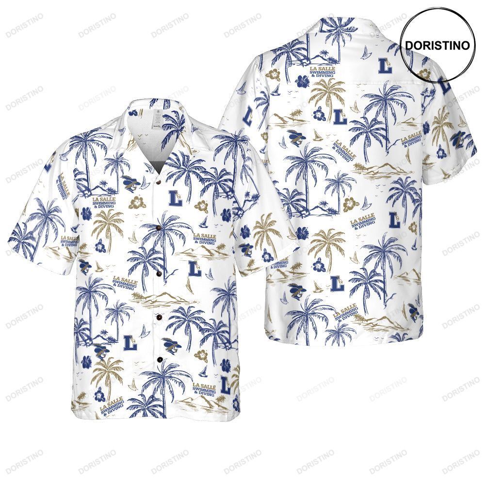 La Salle Swimming And Diving Logo White Version Limited Edition Hawaiian Shirt