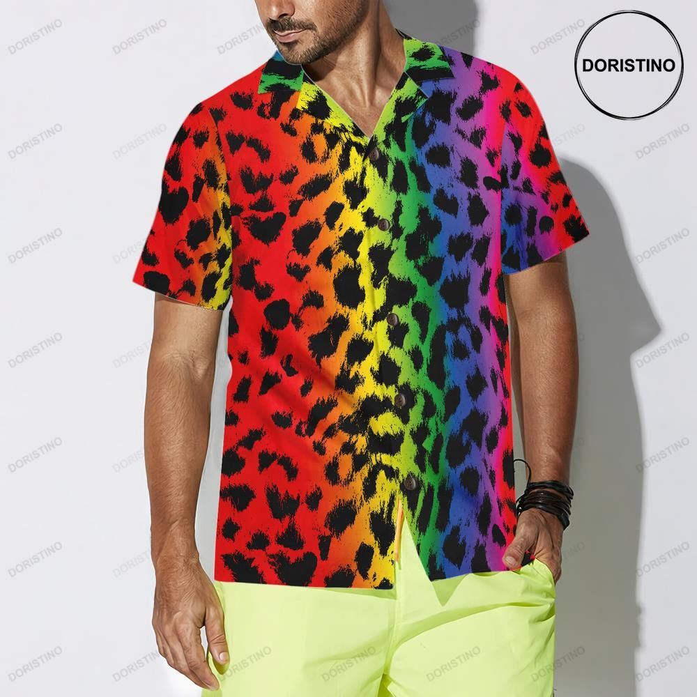 Leopard Skin With Rainbow Color Lgbt Hawaiian Shirt