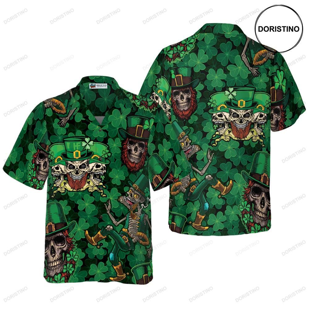 Leprechaun Skull Happy Saint Patrick's Day Limited Edition Hawaiian Shirt