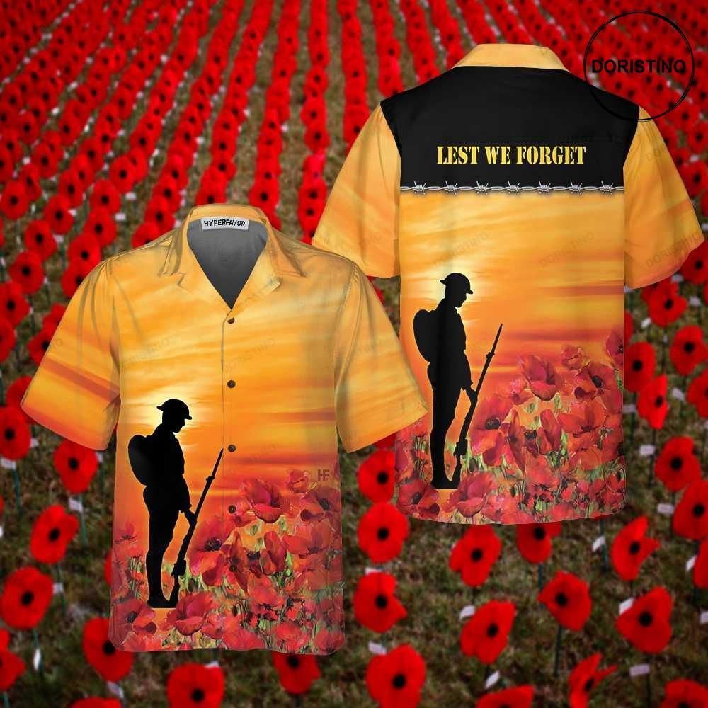 Lest We Forget Proud Veteran Best Gift For Veteran Day Awesome Hawaiian Shirt