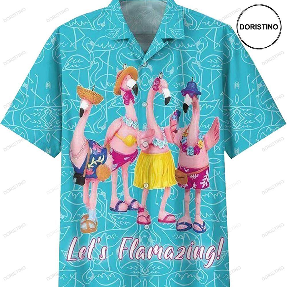 Lets Flamazing Flamingo Lovers Beach Awesome Hawaiian Shirt