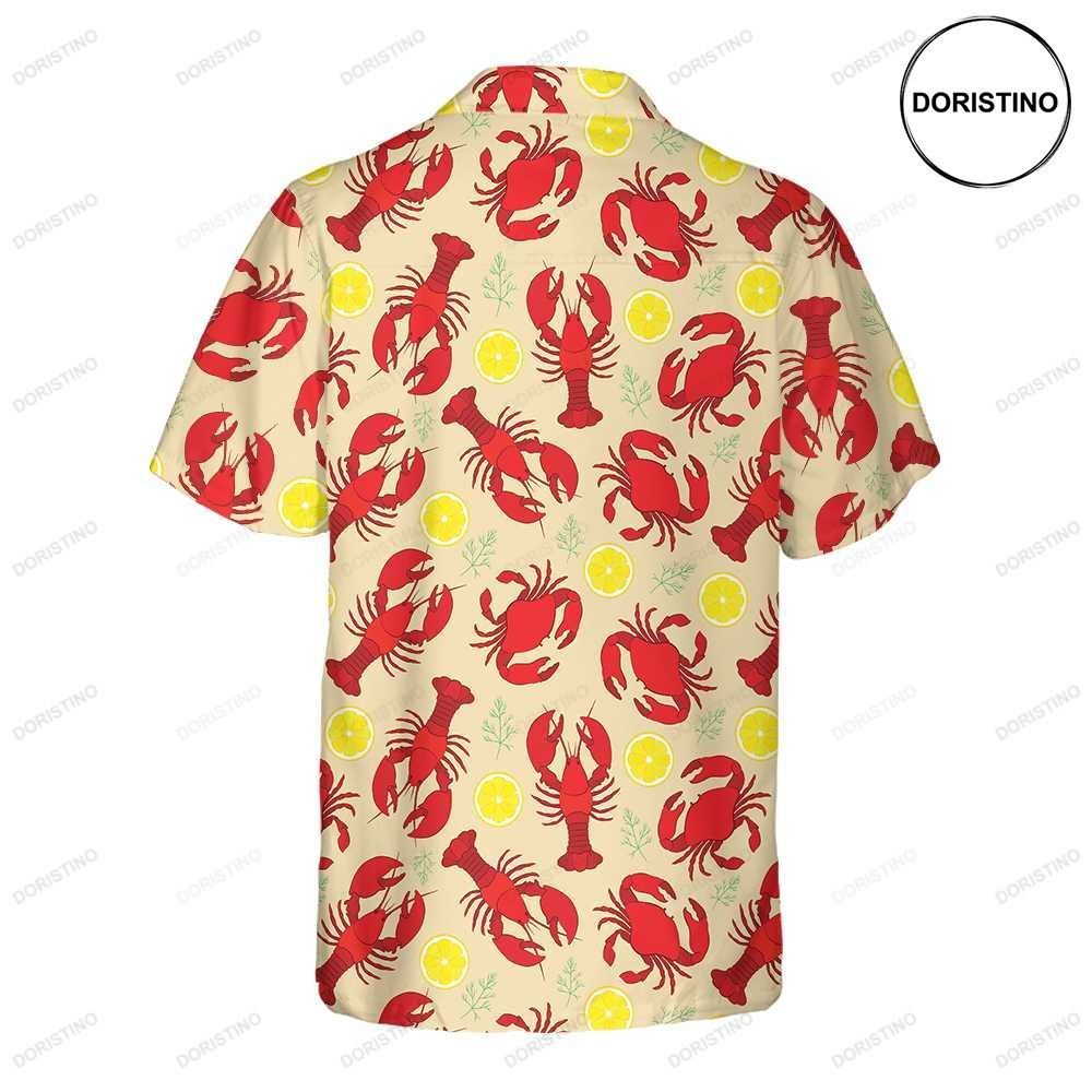 Lobster Crab And Lemon Pattern Unique Lobster Lobster Prin For Adults Awesome Hawaiian Shirt