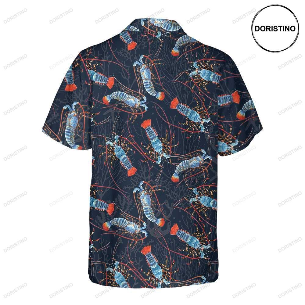 Lobster With Coral Reef Funny Lobster Prin For Men Women Hawaiian Shirt