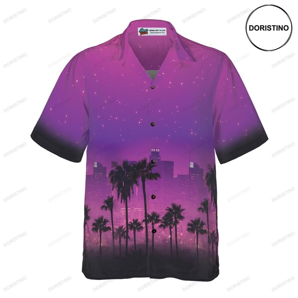 Los Angeles Cityscape Stylish Los Angeles For Men And Women Awesome Hawaiian Shirt
