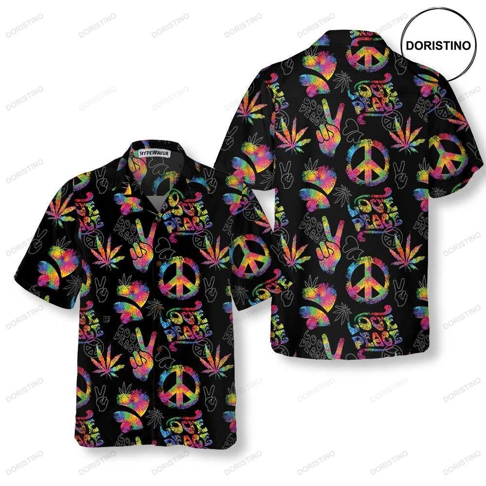 Love Peace Hippie Rainbow Hippie Symbols Hawaiian Shirt