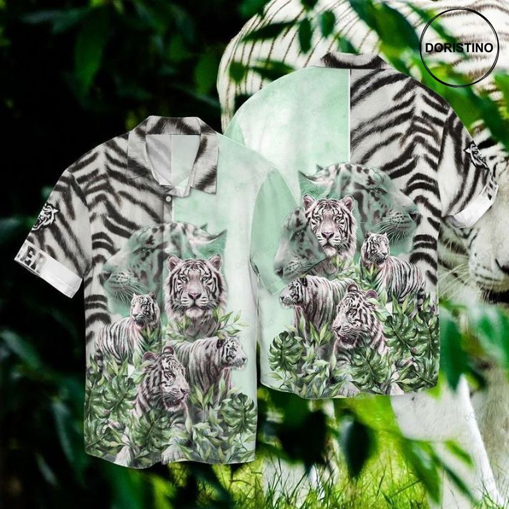 Love White Tiger Hawaiian Shirt