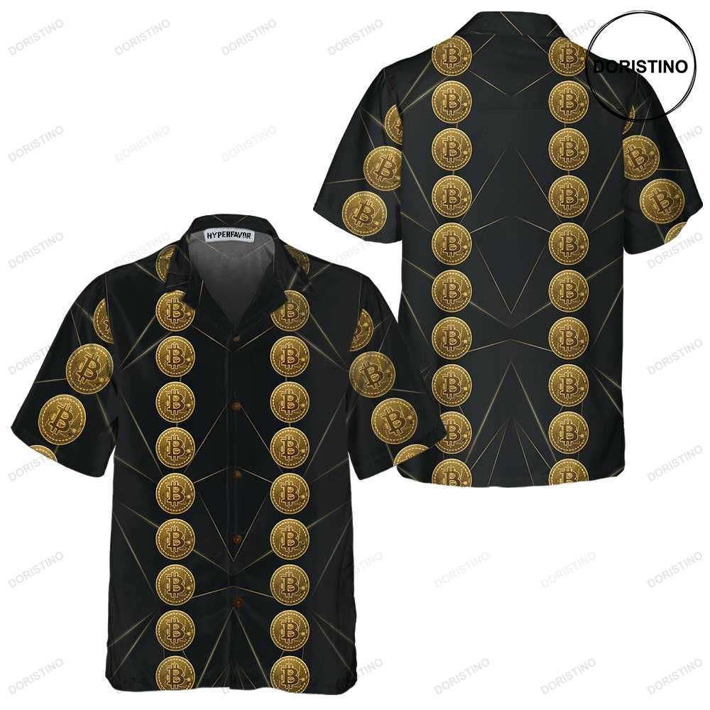 Luxury Golden Bitcoin Unique Bitcoin For Men Women Hawaiian Shirt