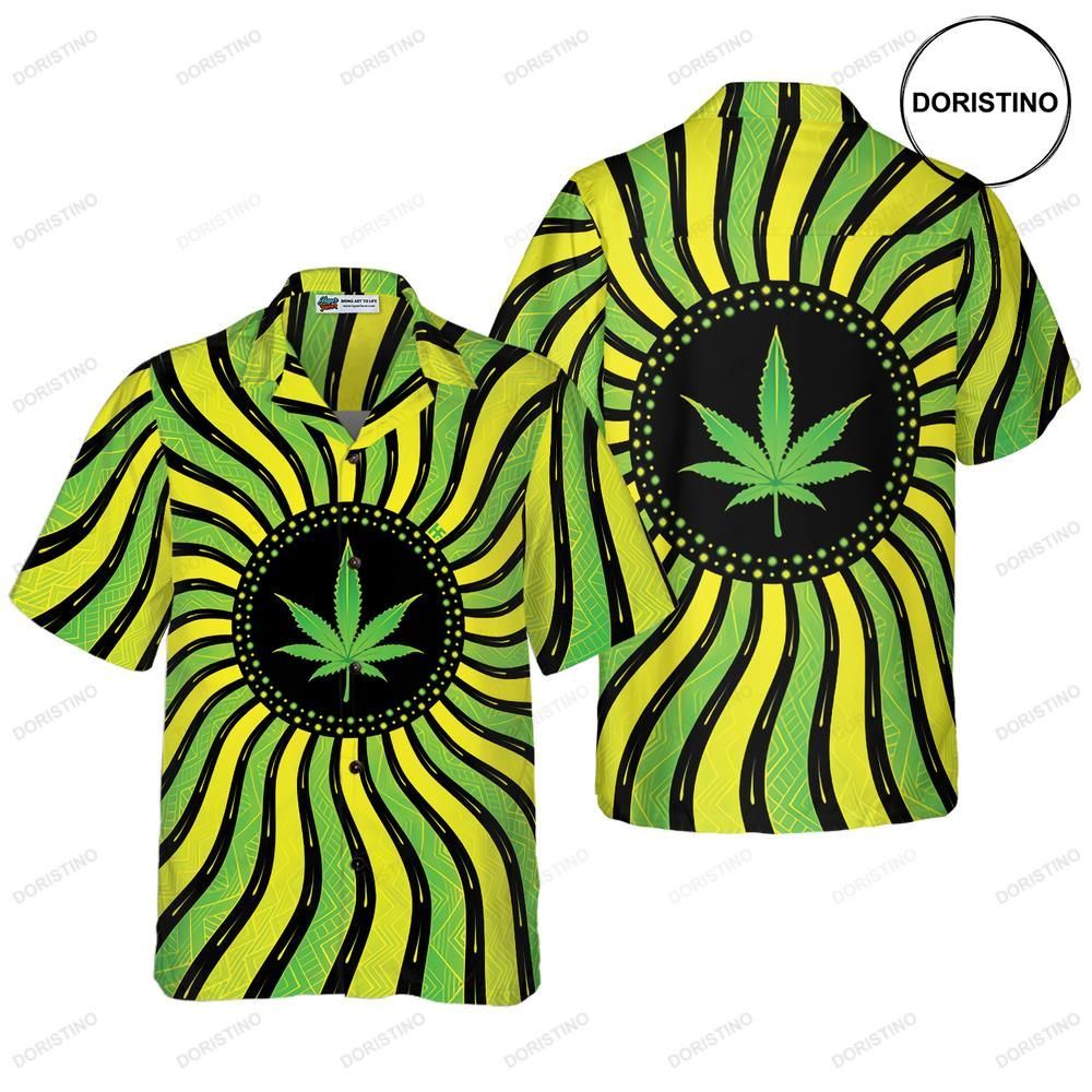 Magic Marijuana Leaf With Sacred Geometry Hawaiian Shirt