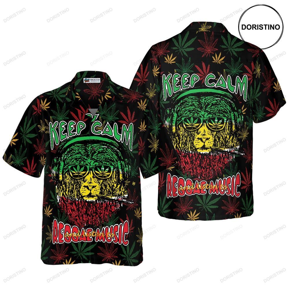 Marijuana Lion With Dreadlocks And Chillum Limited Edition Hawaiian Shirt