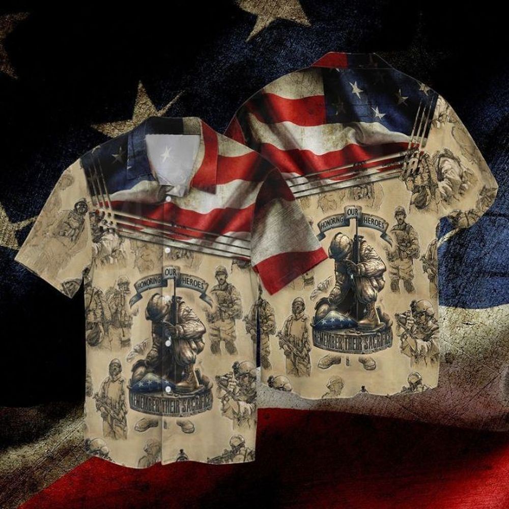 Memorial Day 4th Of July Independence Day Honoring Our Heroes Remember Their Sacrifice Awesome Hawaiian Shirt