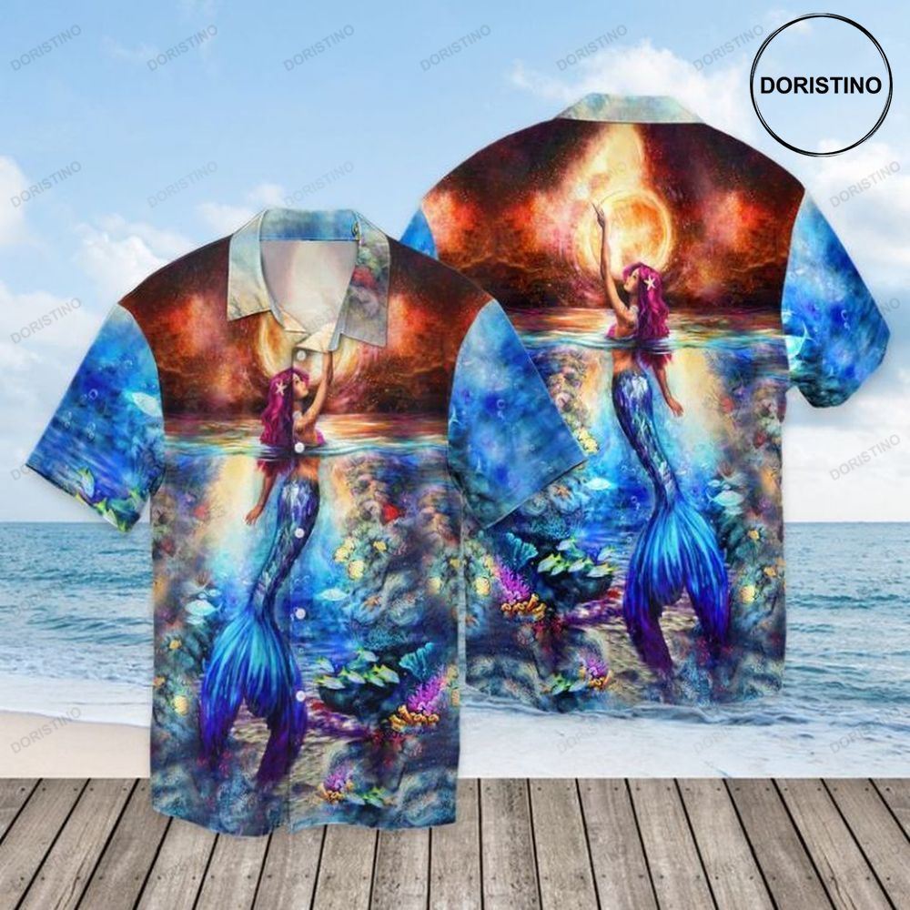 Mermaid With Ocean Beautiful Awesome Hawaiian Shirt