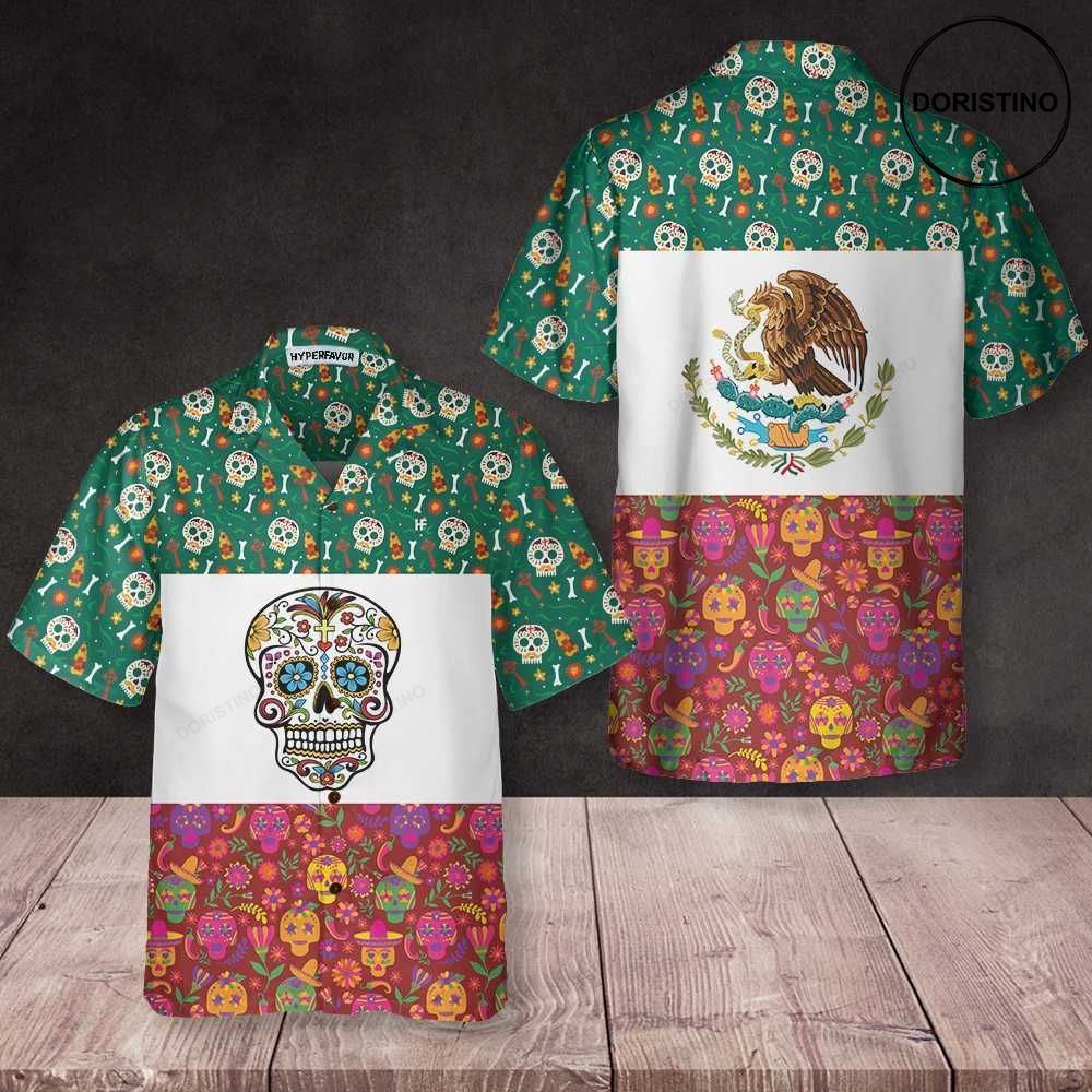 Mexico Flag Dia De Los Muertos Sugar Skull Best Day Of The Dead Gift Limited Edition Hawaiian Shirt