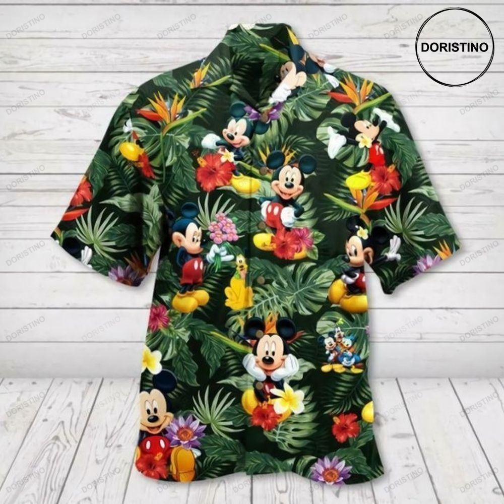 Mickey Leaf Green Awesome Hawaiian Shirt