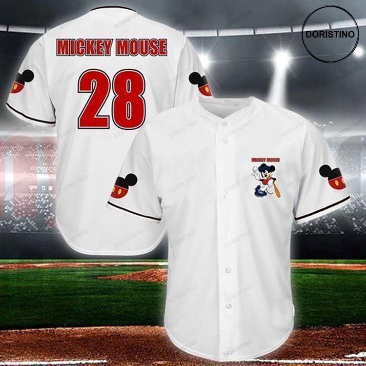28 Mickey Mouse Player 12345 Gift For Lover Doristino All Over Print Baseball Jersey