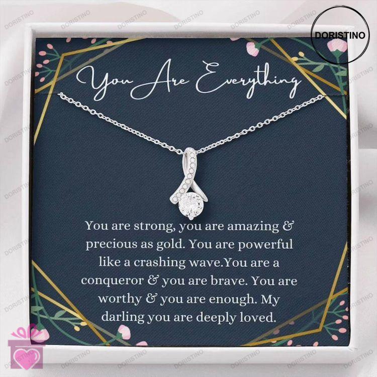 Affirmation Necklace Inspirational Gift Encouragement Necklace Support Gift Doristino Awesome Necklace