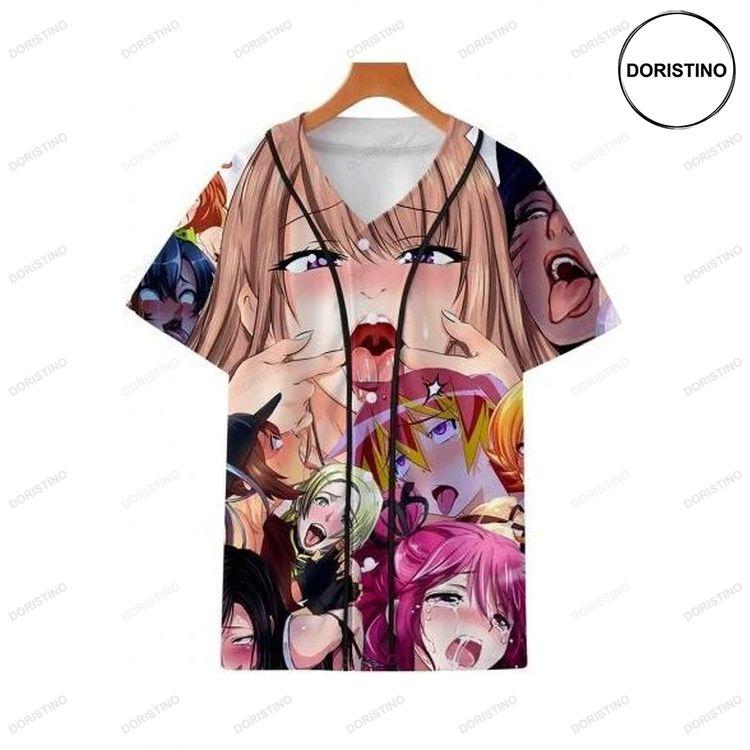 Ahegao Anime Girl Gift For Lover Doristino All Over Print Baseball Jersey