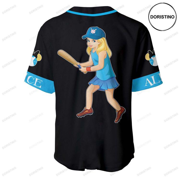 Alice In Wonderland Black Blue Disney Personalized Unisex Cartoon Custom Doristino Awesome Baseball Jersey