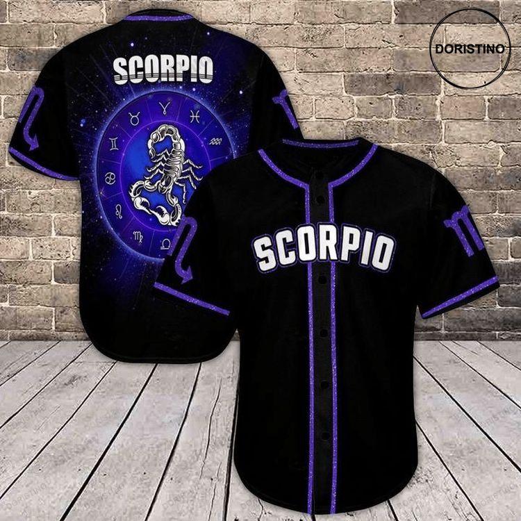 Amazing Scorpio Zodiac Purple Galaxy Personalized Doristino All Over Print Baseball Jersey