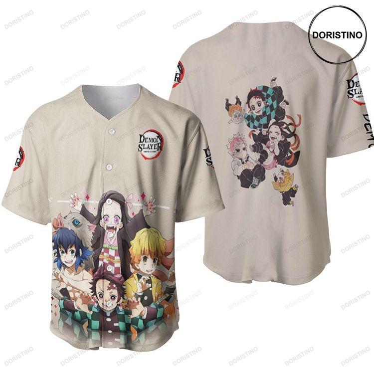 Anime Kimetsu No Yaiba Tanjiro And Nezuko And Inosuke 9989 Gift For Lover Doristino Awesome Baseball Jersey