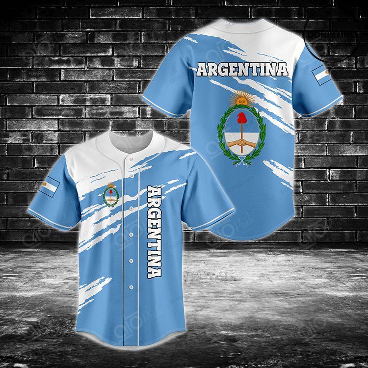 Argentina Flag And Coat Of Arms Paint Doristino All Over Print Baseball ...