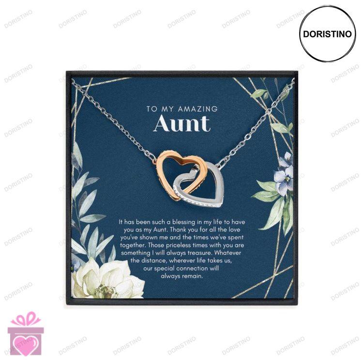 Aunt Necklace Aunt Gift Aunt Appreciation Gift Interlocked Hearts Necklace With Meaningful Card Aunt Doristino Awesome Necklace