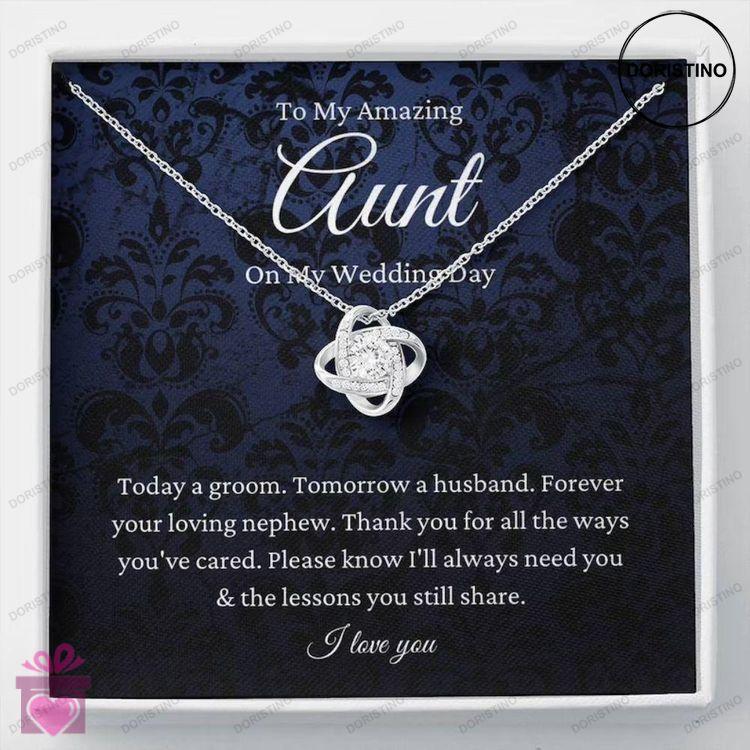 Aunt Necklace Aunt Of The Groom Necklace Gift From Nephew To Auntie Wedding Day Gift From Groom Doristino Limited Edition Necklace