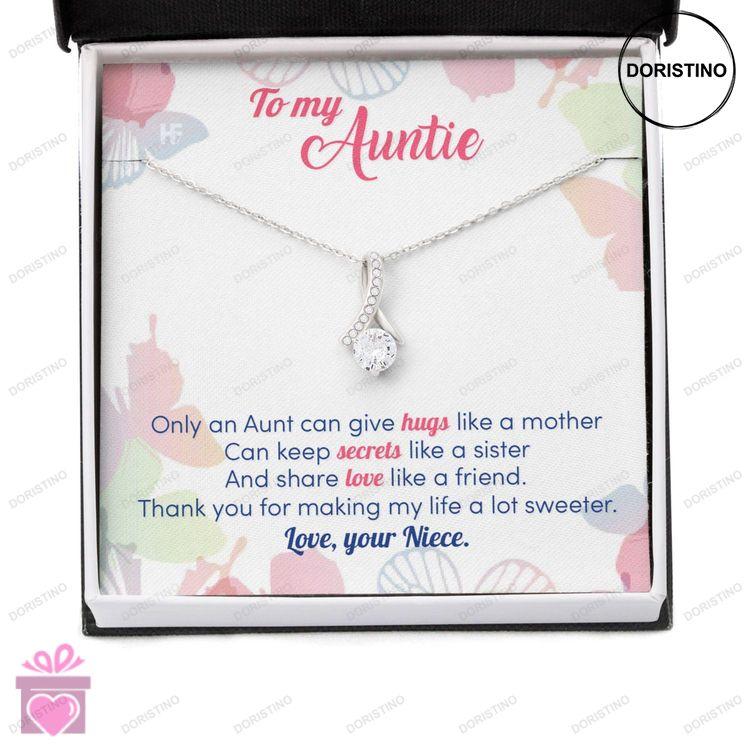 Aunt Necklace Gift For Mothers Day From Niece Making My Life A Lot Sweeter Message Card Necklace Doristino Trending Necklace