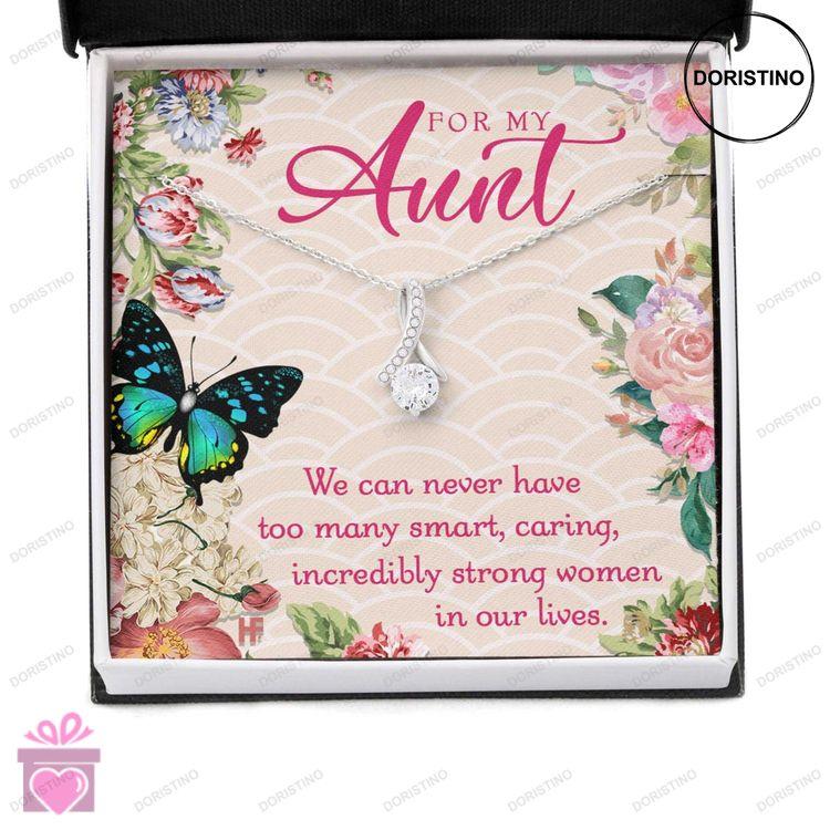 Aunt Necklace Gift For Mothers Day Smart Caring Strong Women A Heart-melt Floral Message Card Beauty Doristino Trending Necklace