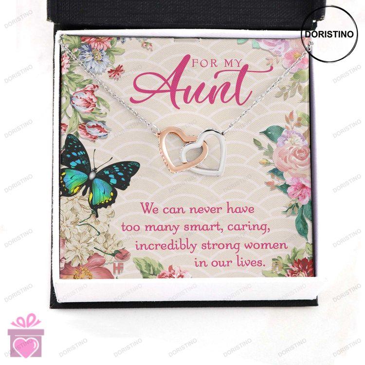 Aunt Necklace Gift For Mothers Day Smart Caring Strong Women A Heart-melt Floral Message Card Hearts Doristino Limited Edition Necklace
