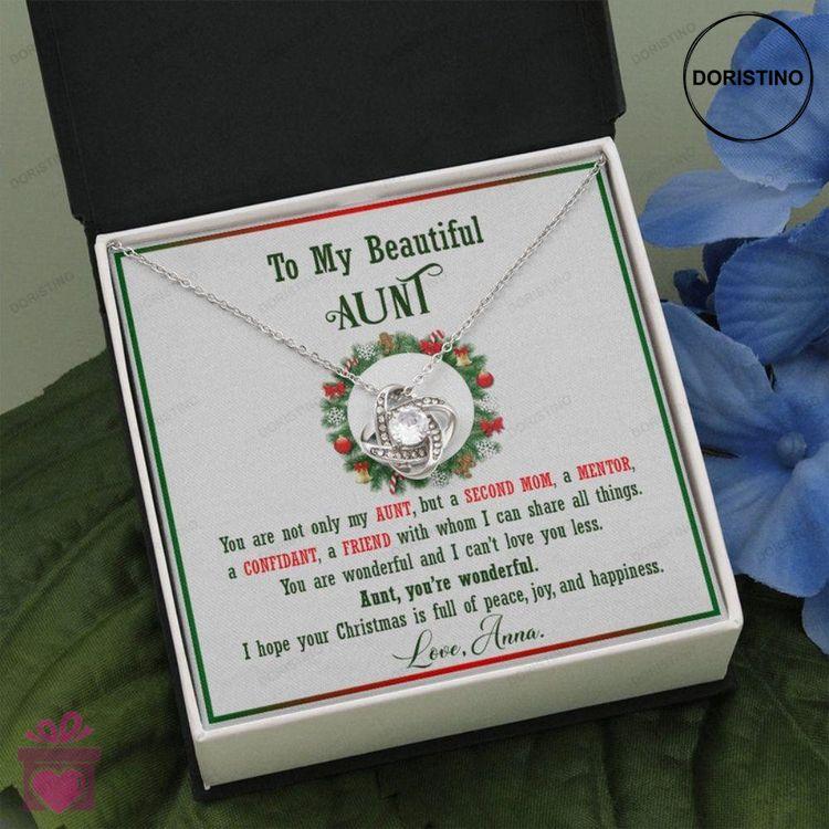 Aunt Necklace To My Beautiful Aunt Christmas Necklace Aunt Necklace For Holiday Christmas Doristino Trending Necklace
