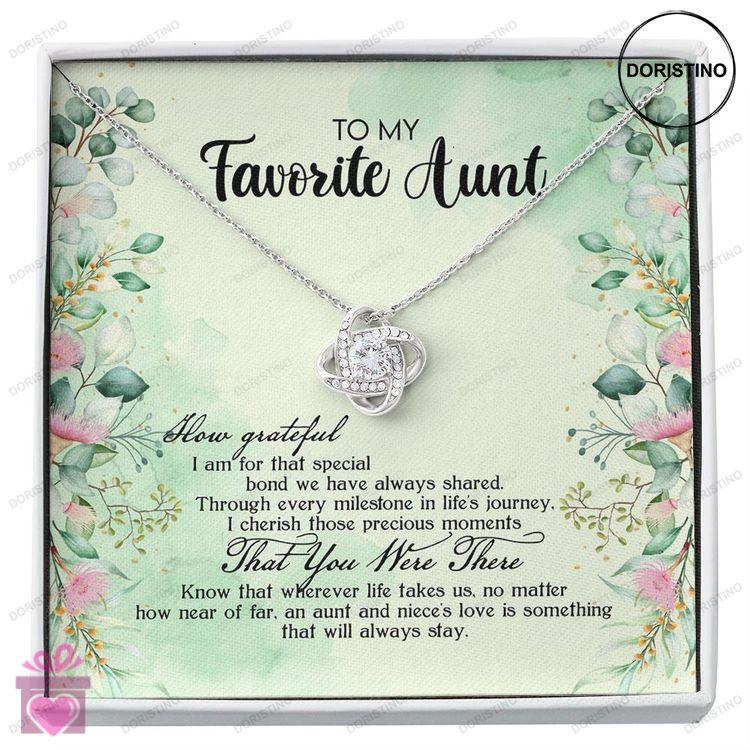 Aunt Necklace To My Favorite Aunt Necklace Message Card Gift Box Gift For Aunt Necklace For Auntie N Doristino Trending Necklace