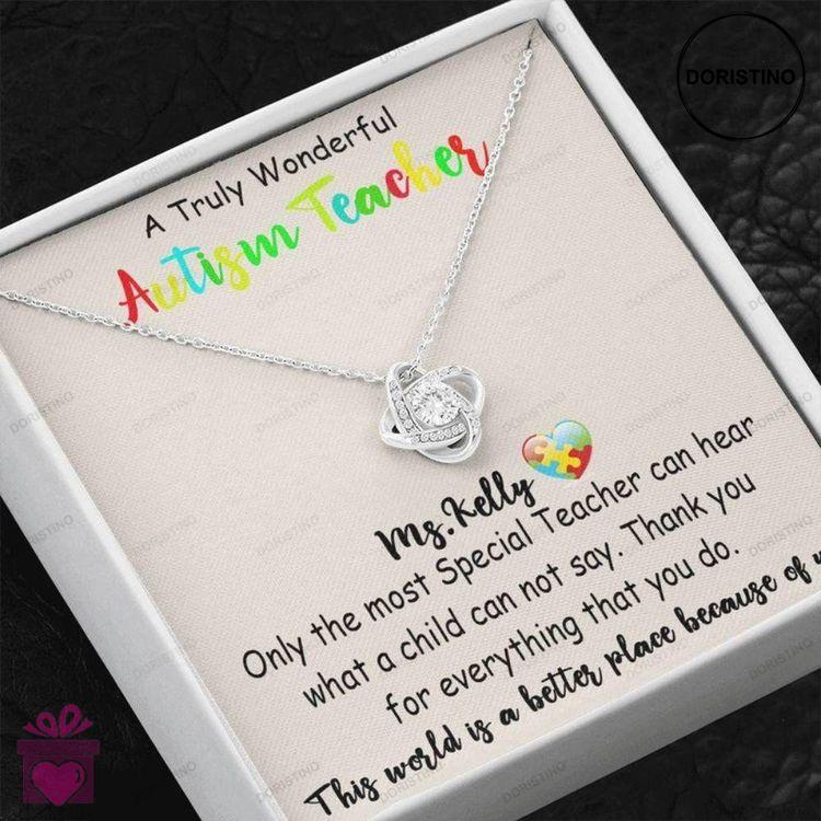 Autism Teacher Necklace Gifts Personalized Names Teacher Gifts Autism Awareness Necklace Necklace Sp Doristino Trending Necklace