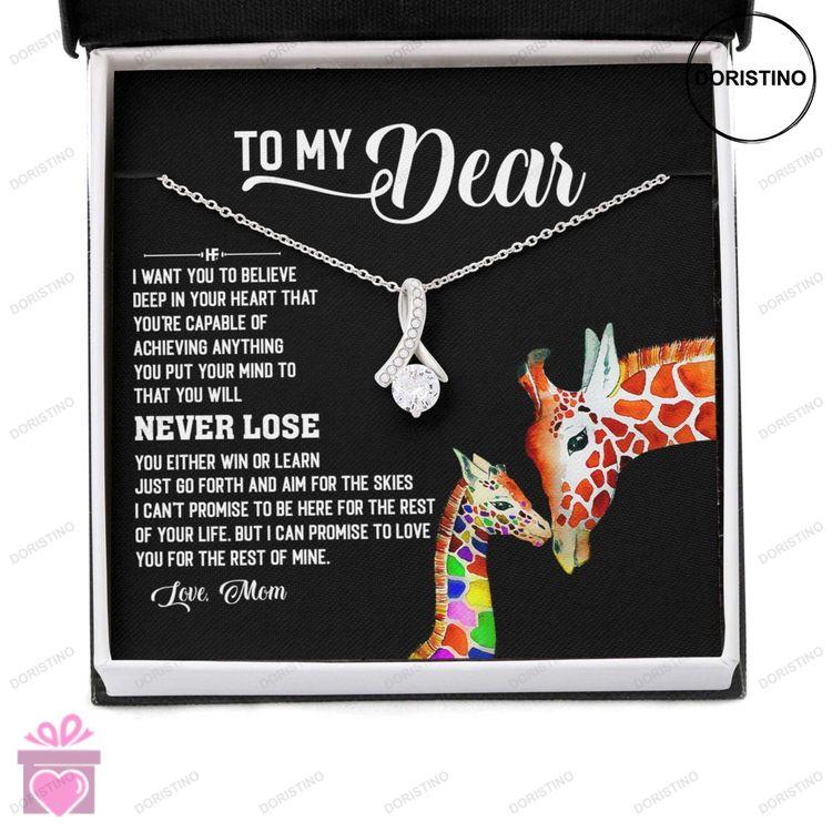 Awareness Necklace Promise To Love You Giraffe Meaningful Autism Message Card Beauty Necklace Doristino Trending Necklace