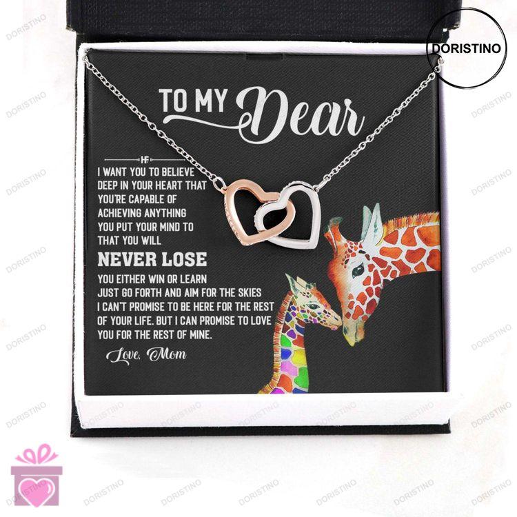 Awareness Necklace Promise To Love You Giraffe Meaningful Autism Message Card Hearts Necklace Doristino Limited Edition Necklace