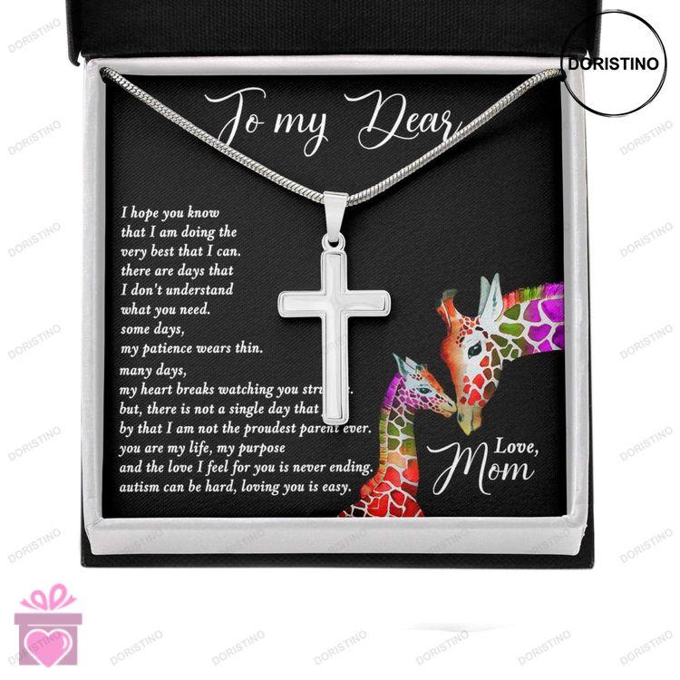 Awareness Necklace You Are My Life Purpose Meaningful Autism Message Card Cross Necklace Doristino Awesome Necklace